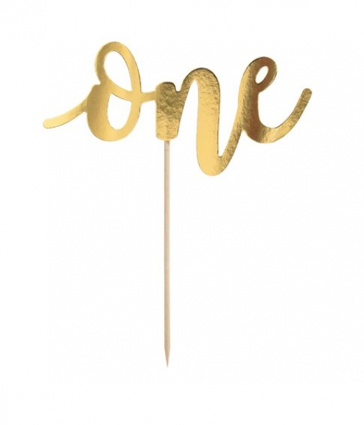 Cake Topper - One - Gold